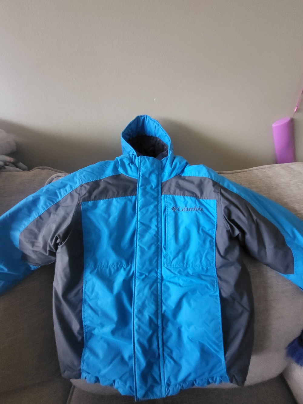 Columbia Bright Blue and Gray Kids' Puffer Jacket